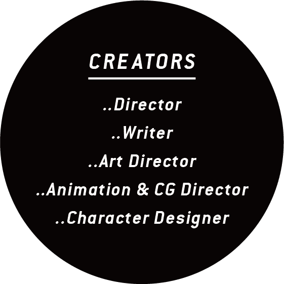 CREATORS Director Writer Art Director Animation & CG Director Character Designer
